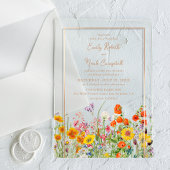 Colorful Wild Flowers Country Weddenschap Acryl Uitnodigingen