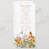 Colorful Wild Flowers Country Weddenschap Programmakaart (Voorkant / Achterkant)