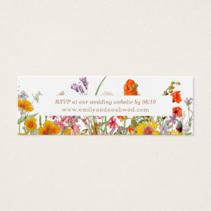 Colorful Wild Flowers Country Weddenschap Website  Mini Visitekaartjes