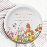 Colorful Wild Flowers Miss to Mrs Vrijgezellenfees Papieren Bordje<br><div class="desc">Colorful Wild Flowers Country Wedding Miss to Mrs. Vrijgezellenfeest Paper Party Borden zijn landbloemen in oranje, geel, paars en roze op een witte achtergrond met uw aangepaste informatie. Ideaal voor de speciale Hen-partij, Bachelorette Party, Vrijgezellenfeest, Pamper Party, Bachelorette Weekend en bruiloft met moderne botanische bloemen en elegante scripttypografie. Personaliseer door...</div>
