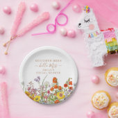 Colorful Wild Flowers Vaarwel Miss Vrijgezellenfee Papieren Bordje (Feest)