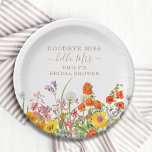 Colorful Wild Flowers Vaarwel Miss Vrijgezellenfee Papieren Bordje<br><div class="desc">Colorful Wild Flowers Country Wedding Goodbye Miss Vrijgezellenfeest Paper Party Borden bevatten landbloemen in oranje, gele, paarse en roze op een witte achtergrond met uw aangepaste informatie. Ideaal voor de speciale Hen-partij, Bachelorette Party, Vrijgezellenfeest, Pamper Party, Bachelorette Weekend en bruiloft met moderne botanische bloemen en elegante scripttypografie. Personaliseer door de...</div>