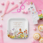 Colorful Wild Flowers Vaarwel Miss Vrijgezellenfee Papieren Bordje (Feest)