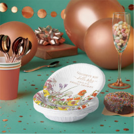 Colorful Wild Flowers Vaarwel Miss Vrijgezellenfee Papieren Kommen