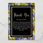 Colorful Wild Flowers Weddenschap Hartelijk dank Folie Uitnodiging (Achterkant)