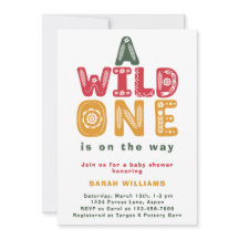 Colorful Wild One Folk Art Boy Baby shower