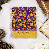 Colorful Wild Purple & Yellow Botanical Pattern Notitieboek