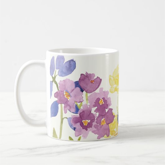 Colorful Wild Scottish Flowers Waterverf Mok (Links)