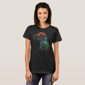 Colorful Wilderness Nature Vizsla Reflection T-shirt (Voorkant volledig)
