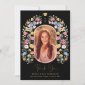 Colorful Wildflower Afstuderen Foto Bedankkaart (Voorkant)