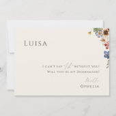 Colorful Wildflower Beige Bridesmaid proposal Kaar Kaart (Achterkant)