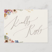 Colorful Wildflower Beige Garden Song Request RSVP Briefkaart (Voorkant)