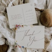 Colorful Wildflower Beige Garden Weddenschap Harte Briefkaart