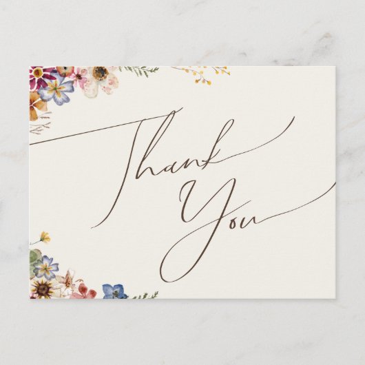 Colorful Wildflower Beige Garden Weddenschap Harte Briefkaart (Voorkant)