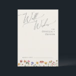 Colorful Wildflower Beige Wedding Well Wishes Kaar Advieskaart<br><div class="desc">Deze kleurrijke wilde bloem beige bruiloft wenst een perfecte kaart voor je eenvoudige, witte boho regenboogregenboogbruiloft. De heldere, betoverde roze, gele, oranje en goudkleurige floralen geven dit product het gevoel van een minimalistische elegante hippietuin. Het moderne ontwerp is artsachtig en delicaat, en toont een klassiek, rijk weide in de waterverf....</div>