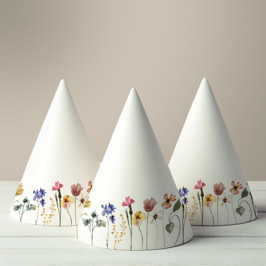 Colorful Wildflower Birthday Feesthoedjes