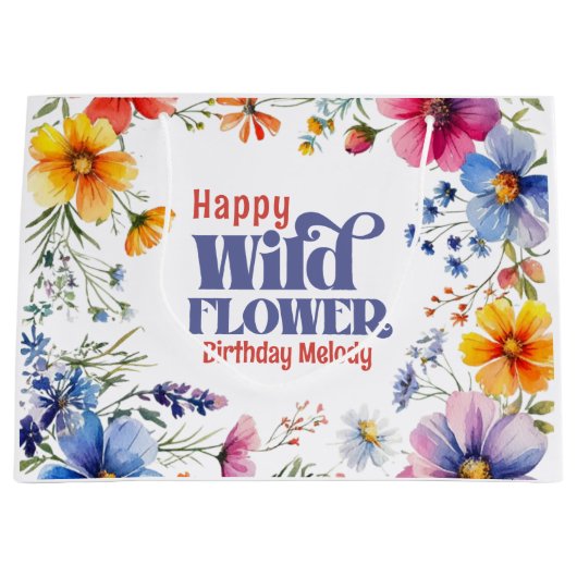 Colorful Wildflower birthday  Groot Cadeauzakje (Voorkant)