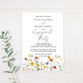 Colorful Wildflower Boho Garden Engagement Party Kaart