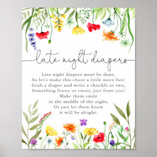 Colorful Wildflower-bord voor late nachtelijke lui Poster