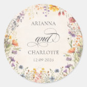 Colorful Wildflower Botanical Wedding Sticker (Voorkant)