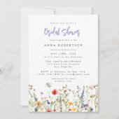 Colorful Wildflower Bridal Shower Invitation Kaart (Voorkant)