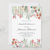 Colorful Wildflower Bridal Shower Invitation Kaart (Voorkant)