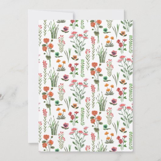 Colorful Wildflower Bridal Shower Invitation Kaart (Achterkant)