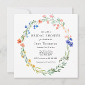Colorful Wildflower Bridal Shower Invitation Kaart (Voorkant)