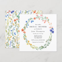 Colorful Wildflower Bridal Shower Invitation