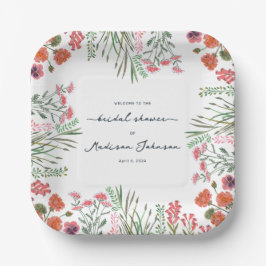 Colorful Wildflower Bridal Shower Invitation Papieren Bordje