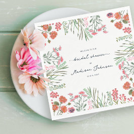 Colorful Wildflower Bridal Shower Invitation Servet