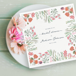 Colorful Wildflower Bridal Shower Invitation Servet