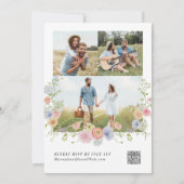 Colorful Wildflower Floral Photo QR Code Wedding Kaart (Achterkant)