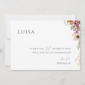 Colorful Wildflower Foto Bridesmaid proposal Kaart (Achterkant)