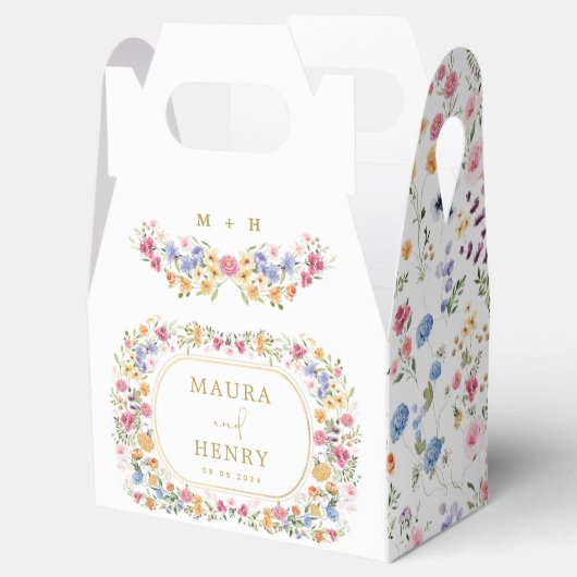 Colorful Wildflower Garden Flowers Wedparty Bedankdoosjes (Geopend)