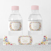 Colorful Wildflower Garden Flowers Wedparty Waterfles Etiket