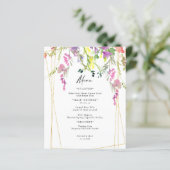 Colorful Wildflower Geometric Wedding Menu (Staand voorkant)