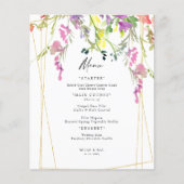 Colorful Wildflower Geometric Wedding Menu (Voorkant)