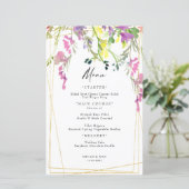 Colorful Wildflower Geometric Wedding Menu II (Staand voorkant)
