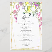 Colorful Wildflower Geometric Wedding Menu II (Voorkant)