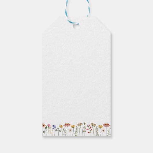 Colorful Wildflower Happy Birthday Cadeaulabel (Achterkant)