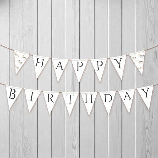 Colorful Wildflower Happy Birthday Vlaggetjes