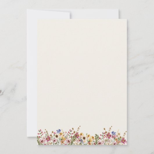 Colorful Wildflower Meadow Beige Weddenschappen Re Kaart (Achterkant)