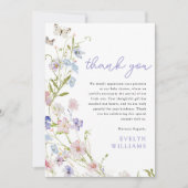 Colorful Wildflower Meadow Girl Baby Shower Bedankkaart (Voorkant)