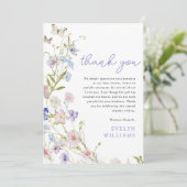 Colorful Wildflower Meadow Girl Baby Shower Bedankkaart (Staand voorkant)