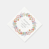 Colorful Wildflower Meadow Personalized Wedding Servet (Hoek)