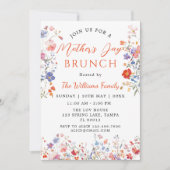 Colorful Wildflower Mother's Day Brunch Invitation Kaart (Voorkant)