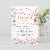 Colorful Wildflower Mother's Day Brunch Invitation Kaart (Staand voorkant)