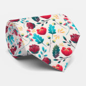 Colorful Wildflower Patroon Stropdas (Opgerold)