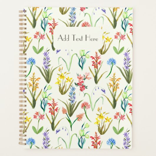 Colorful wildflower pattern in watercolors planner (Voorkant)